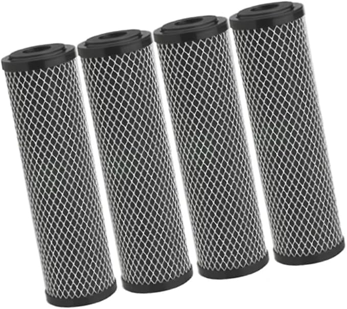 4 Штука 25,4 см Kohle-Wasserfilterkartusche für das ganze Haus, Sedimentreduzierung, 5 Mikrometer, CTO-Block für Trinkwassersysteme