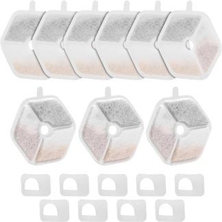 9 Packungen Filter и 9 Packungen Schwämme für kabellosen Katzenbrunnen, leiser Betrieb, Haustier Trinkbrunnen, Ersatzfilter, Vliesstoff Haustierfilter