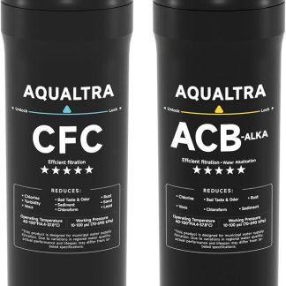 Комплект фильтров AQUALTRA CFC и ACB-ALKA для систем фильтрации воды под раковиной USF-2B-10 USF-2F-10 USF-3B-10 USF-3B-10 USF-3F-10 2 фильтра в упаковке: 1 фильтр CFC + 1 фильтр ACB-ALKA