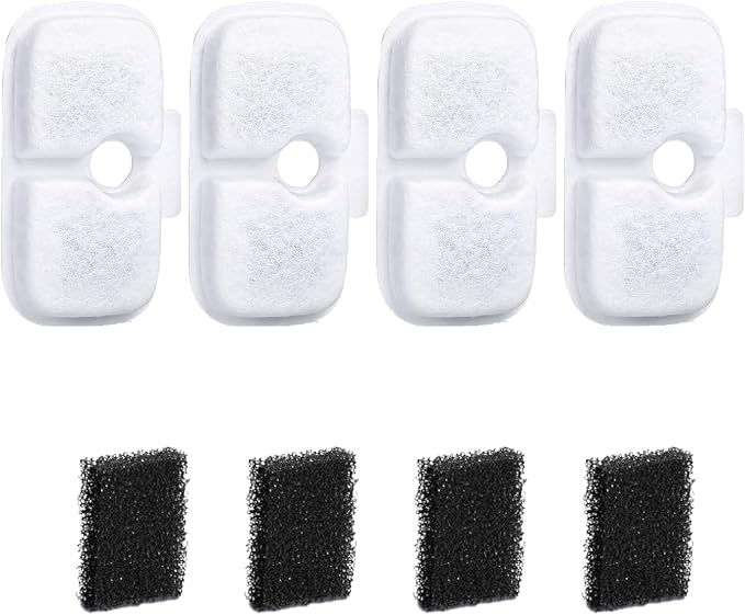 4er-Pack Ersatzfilter bieten erfrischendes Wasser für Haustierbrunnen optimiert die Trinkroutine Ihres Haustiers, Katzen-Wasserbrunnenfilter