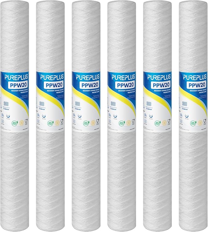 Сменные картриджи для фильтра для очистки воды из колодца, размер 2,5 x 20 дюймов, 5 микрон.