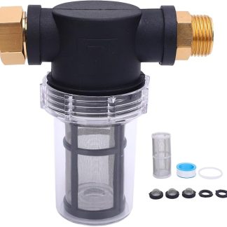 Фильтрфильтр Фильтр Фильтр для Gartenschlauch Filter 3/4 Zoll mit 40 Maschen und 100 Mesh Bildschirm für die Wasserdruckscheibe