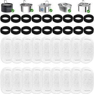 36 Ersatzfilter für Trinkbrunnen, включая Kohle und Schwammfilter, um Haustiere mit sauberem Wasser zu versorgen Brunnenfilterpaket
