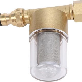 40 микрон Wiederverwendbarer Sedimentfilter, PP-Messing-Inline-Wasserfilter mit Edelstahlgewebe, Hohe 15 GPM für Washmaschine, Dusche, Gartenschläuche