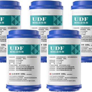 Фильтр для воды с гранулированным активированным углем UDF размером 2,5 x 5 дюймов, 5 сменных картриджей для системы обратного осмоса.