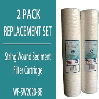 Фильтрующий картридж для воды Water Filter Depot (WFD) WF-SW2020-BB размером 4,5 x 20 с намотанной нитью для осадочного фильтра подходит для корпуса Big Blue (BB) размером 20 в системе фильтрации (20 микрон).