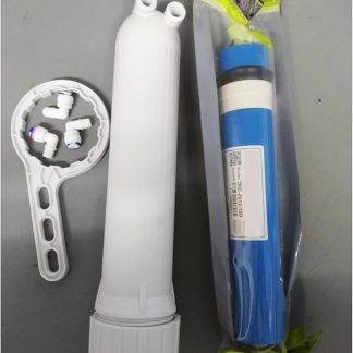 100 GPD RO-Membran-Wasserfilter-Ersatz + Membrangehäuse, komplett mit 3 Armaturen und Schraubenschlüssel Mit Starker Reinigungseffizienz