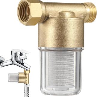 Anti-Verstopfungs-Gartenschlauch-Sedimentfilter, Inline-Wasserfilter für elektrische Warmwasserbereiter, Dusche, Gartenschlauch, Waschmaschinen-Wasserfilter, 9,4 x 8,4 x 5,1 см