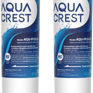 Фильтр для воды Aquacrest FQSLF, устанавливаемый под раковину, сертифицирован NSF 42, замена для систем GE FQSLF, FQSVF и GXSV65R, GQSV65R, GXSV65F, GQSV65F, GXSL55R (1 комплект)