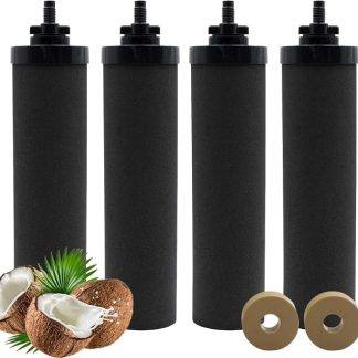 4 Stück Wasserfilter-Essatz für BB9-2 Schwerkraft-Filtrationssystem, schwarze Reinigungselemente