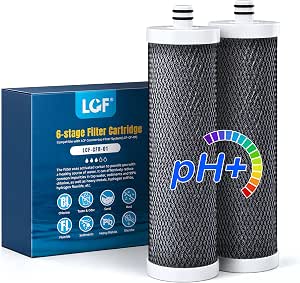 Сменный настольный фильтр LCF (LCF-CF-01-ALK) — 5-ступенчатый фильтр для воды, снижает содержание свинца, устраняет неприятный привкус и содержит до 99% хлора, рассчитан на 16 000 галлонов, комплект из 2 штук.