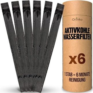 ORINKO Aktivhole Takesumi Binchotan x6 - Японский активированный уголь для фильтрации питьевой воды - Экологически чистый угольный фильтр для чистой воды - Углерод для естественного наслаждения