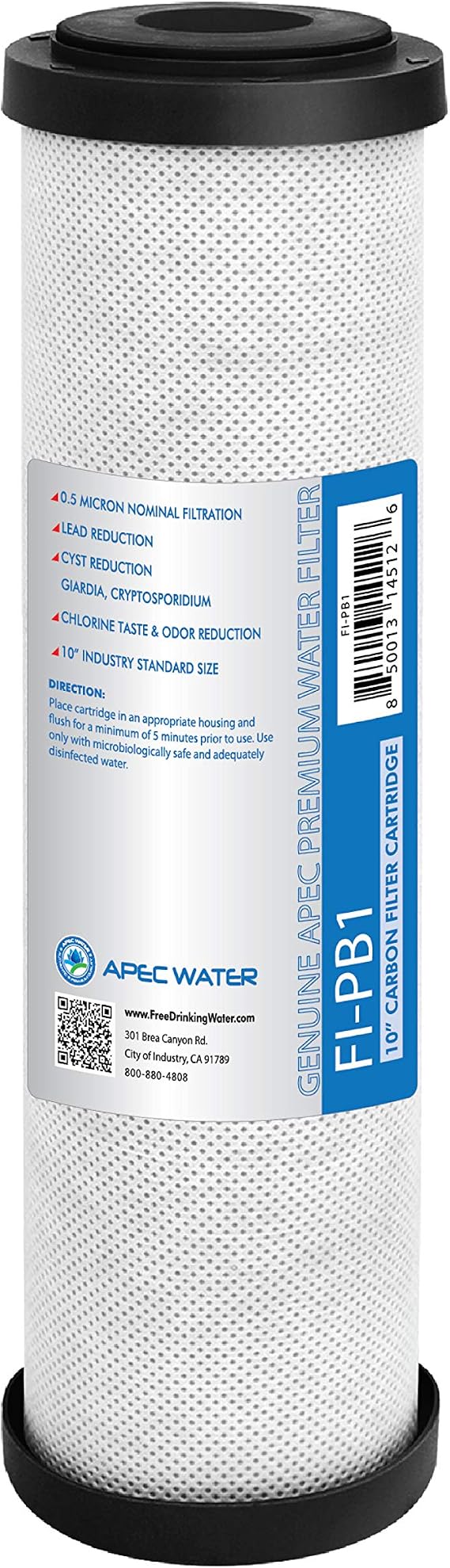 Сменный фильтр APEC Water Systems FI-PB1 CT-1000 для системы питьевого водоснабжения, белый.