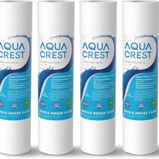 Фильтр для сбора осадка для всего дома Aquacrest 5 микрон, 10 x 2,5 дюйма, сменный для любого 10-дюймового обратноосмотического фильтра, Culligan P5, Aqua-Pure AP110, Dupont WFPFC5002, CFS110, RS14, WHKF-GD05, упаковка из 4 штук.