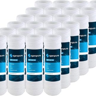 Фильтрующий картридж для воды SpiroPure SP-CW100 SWC-25-10100, полипропилен, 100 микрон, 10 x 2,5 дюйма, упаковка из 24 штук.